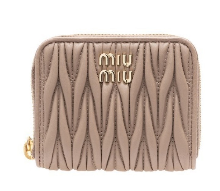 MiuMiu マテラッセレザー コイン/カードケース サンドベージュ