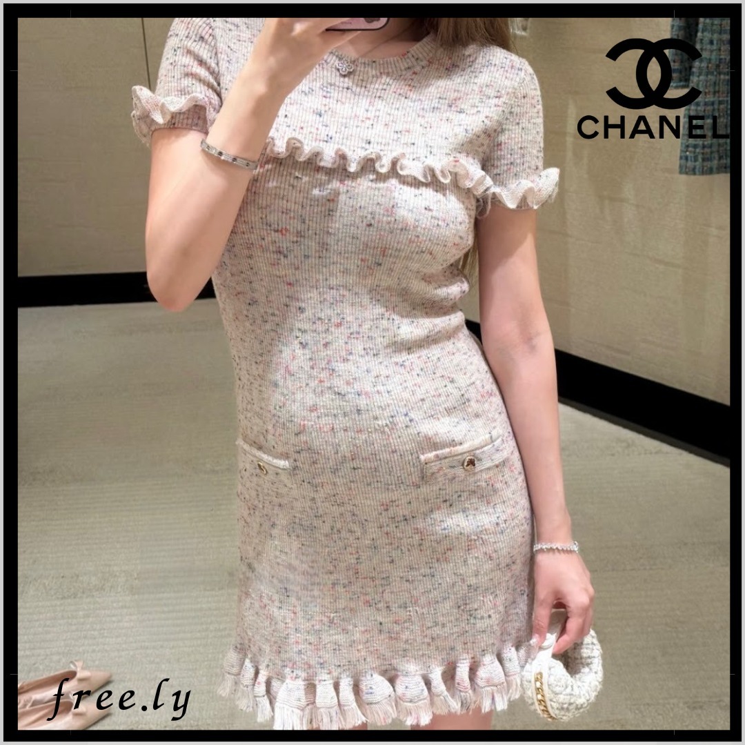 【ピンクがフェミニンさ演出♡】CHANEL ワンピース