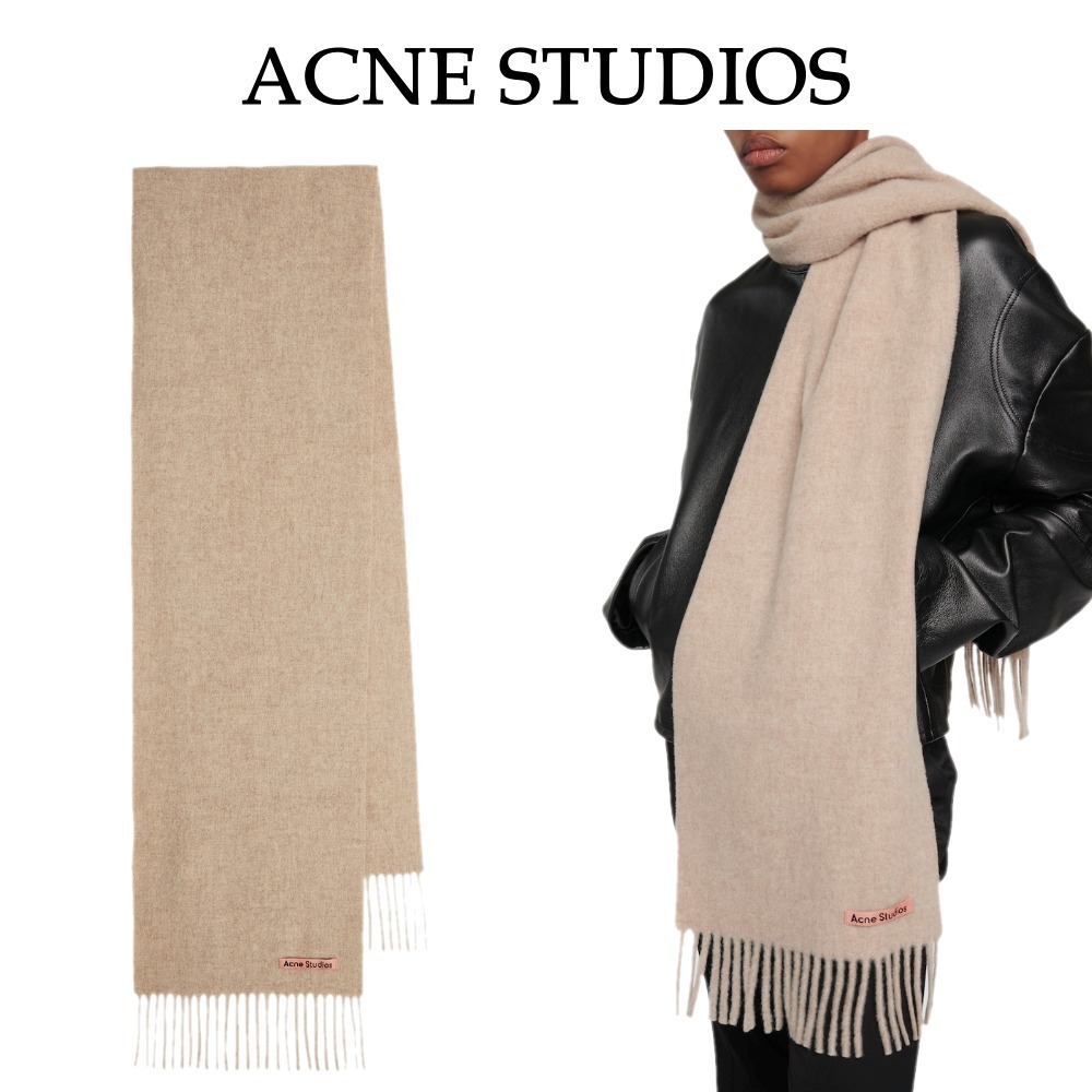 【Acne Studios】カナダ スキニー フリンジ ウール スカーフ