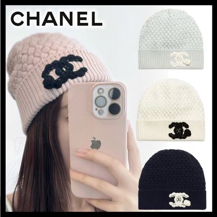 【編み込みが可愛い！】CHANEL ニット帽 ビーニー 編み込み感が可愛い】CHANEL☆ニット帽☆期間限定デザイン