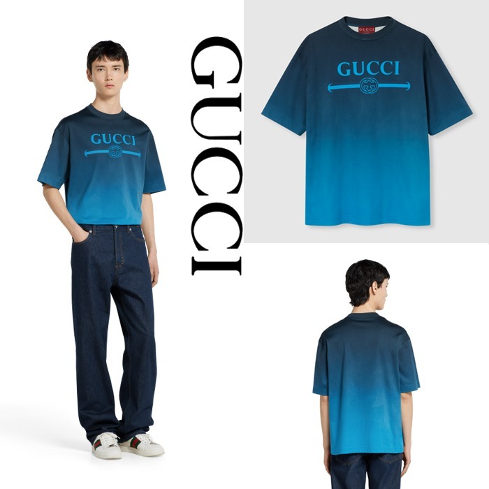 新作【GUCCI】プリント テクニカルコットンジャージー Tシャツ