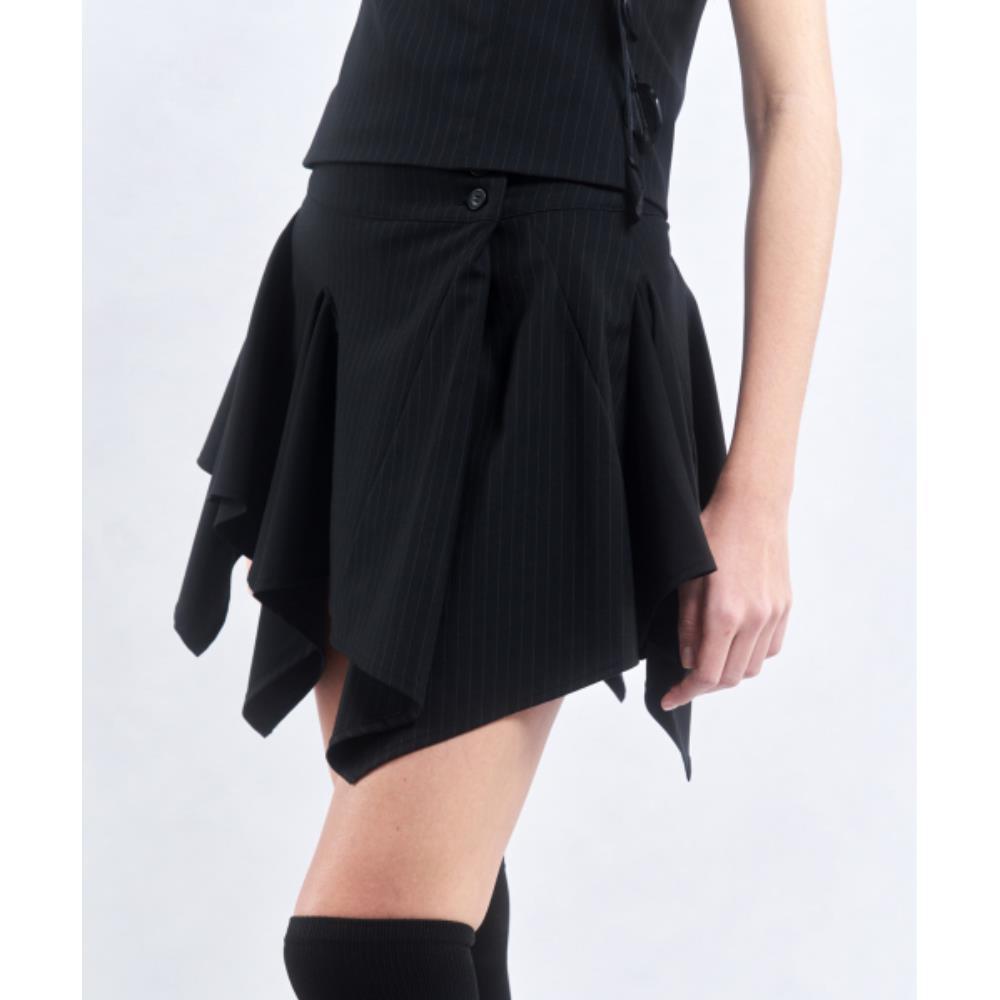 ◆2000Archives◆ BLOCK UNBALANCED MINISKIRT BLACK 2A24HSSK02