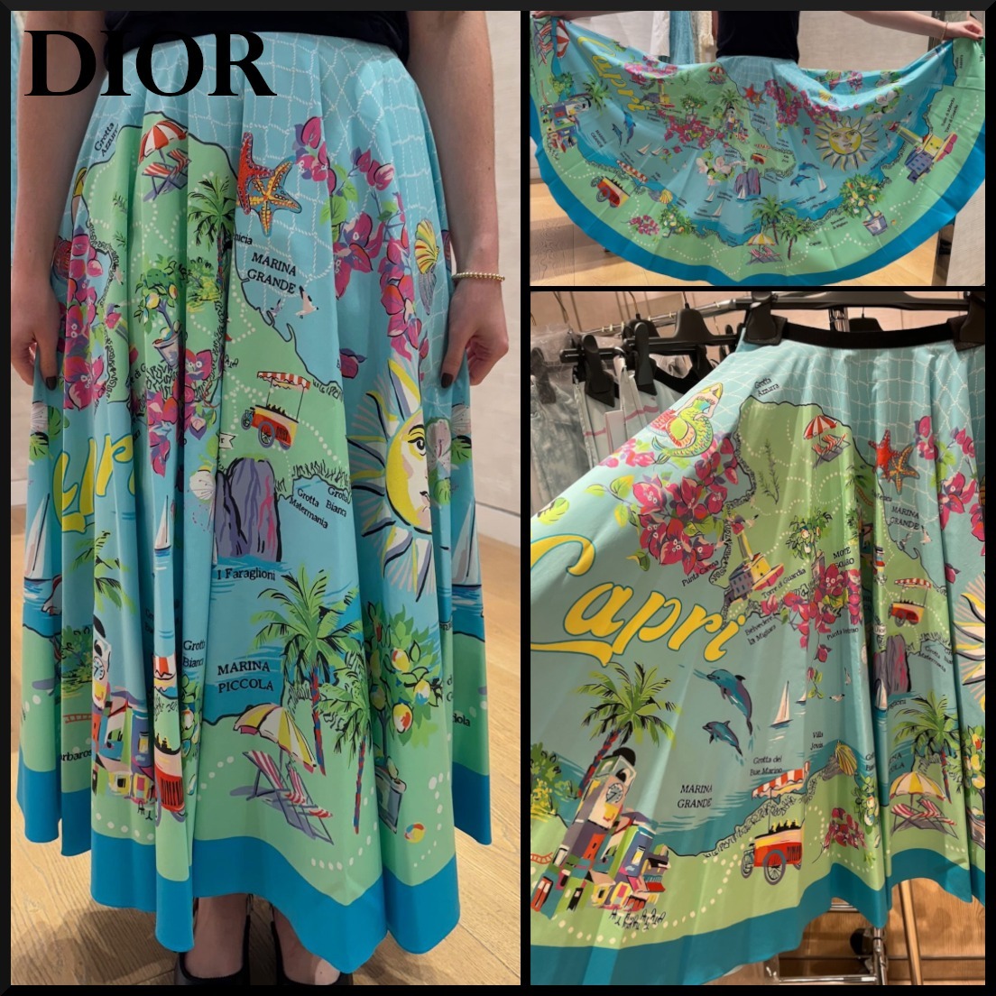 【大人かわいい☆】Capri Dior Souvenir フレア ミディスカート