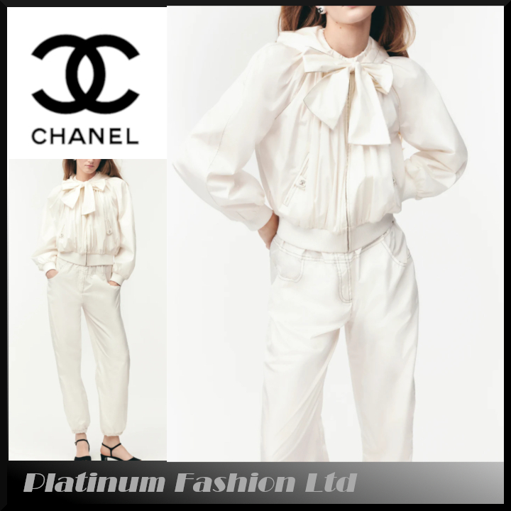 ココビーチ 25S◆送料込♪【CHANEL】jacket シルクタフタ white