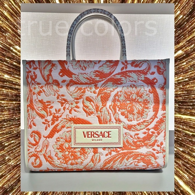 【VIP SALE】VERSACE バロッコ アテナ ラージトートバッグ CORAL