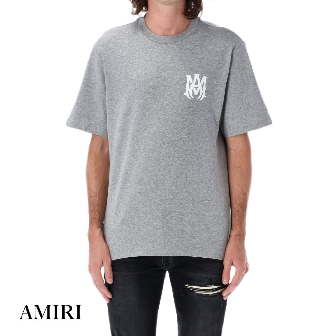 アミリ ロゴTシャツ グレー メンズ デニムや黒のパンツに