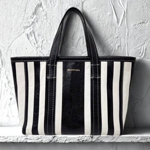 美品【Balenciaga】ストライプ トートバッグ ショルダーバッグ