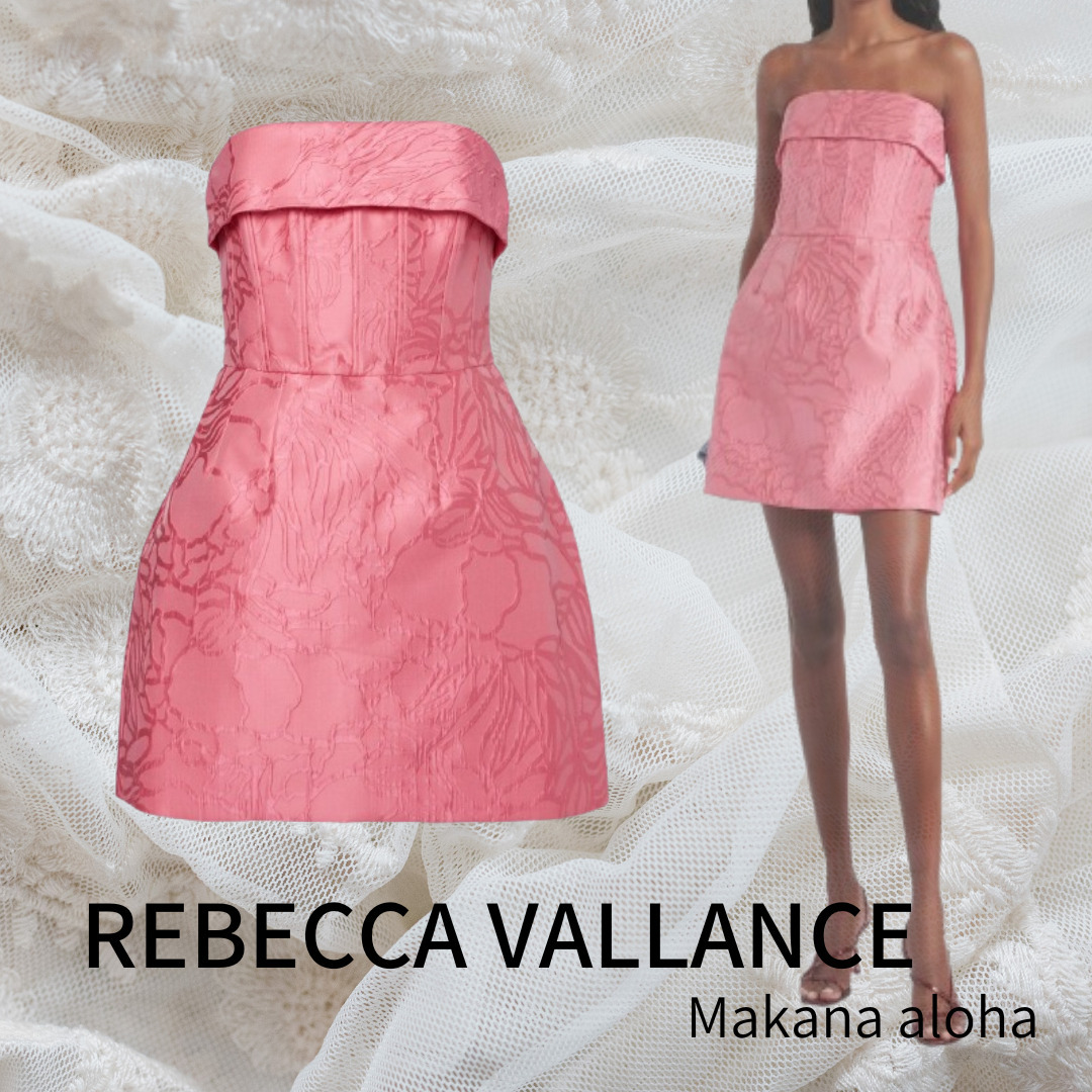 関税込【REBECCA VALLANCEC】Petra strapless satin minidress