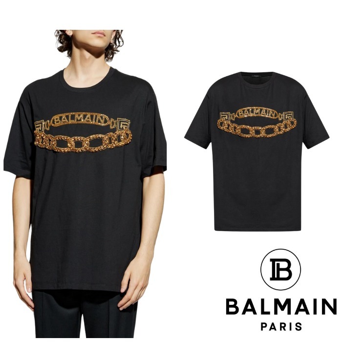 Balmain☆VIP価格 チェーンモチーフ クルーネックTシャツ