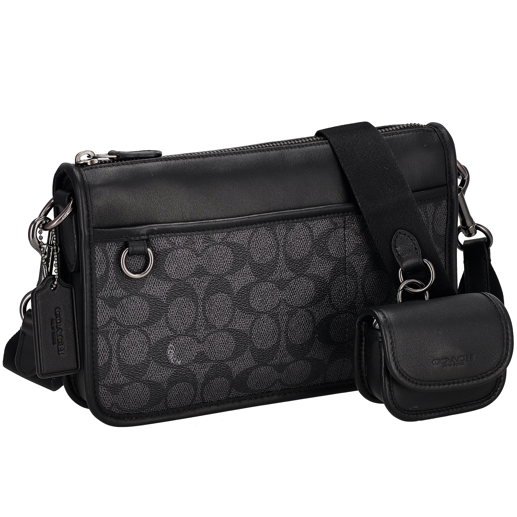 COACH コーチ ショルダーバッグ チャコールグレー ブラック