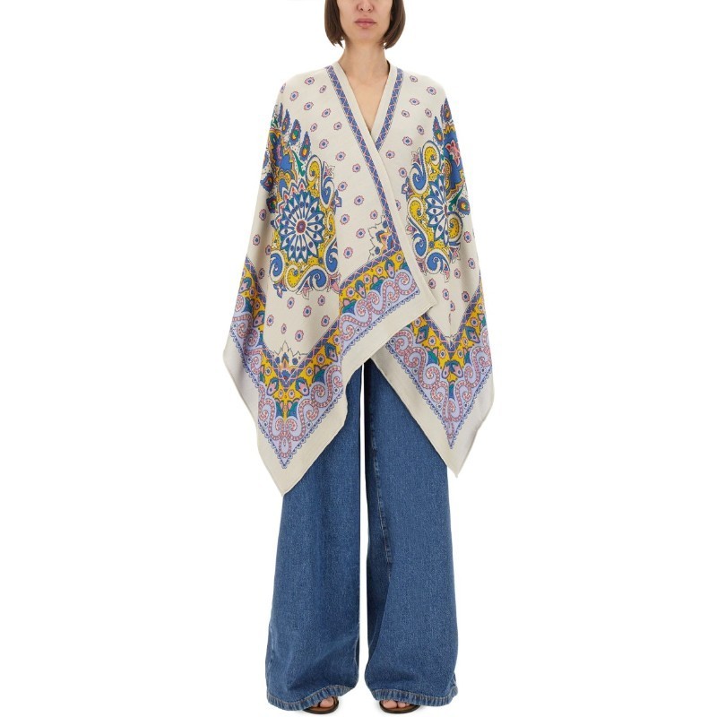 ポンチョ・ケープ ETRO SS25 CAPE WITH DAISIES (WRBD0004 AV598X0800)