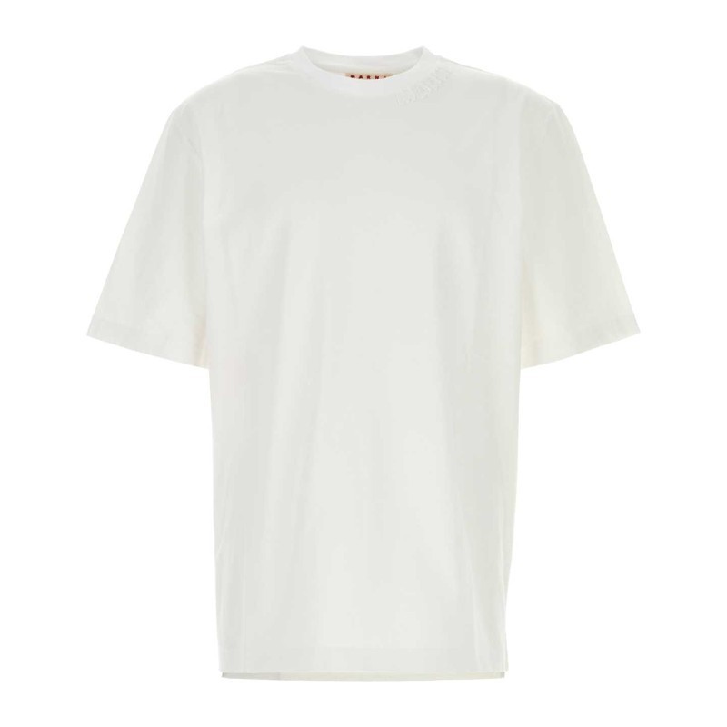 Tシャツ・カットソー MARNI FW25 White cotton t-shirt (HUMU0287X0UTC406 00W01)