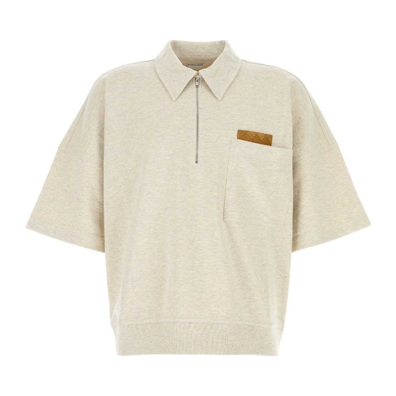 Tシャツ・カットソー BOTTEGA VENETA Melange sand cotton polo shirt