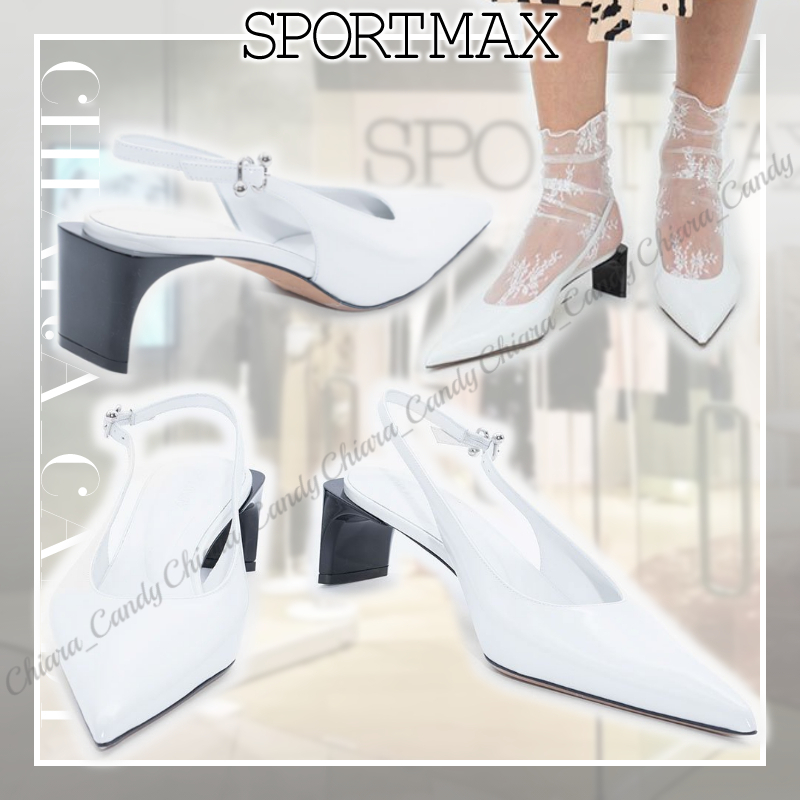 【25SS NEW】SPORTMAX / カーフスキン スリングバックパンプス