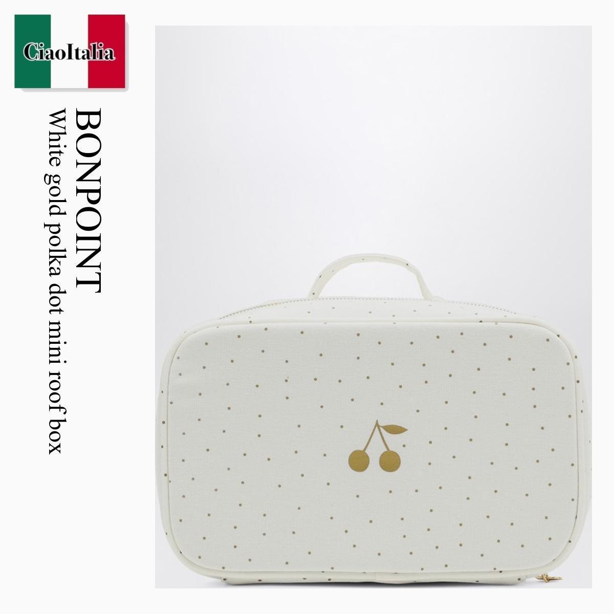 ハンドバッグ Bonpoint White Gold Polka Dot Mini Roof Box