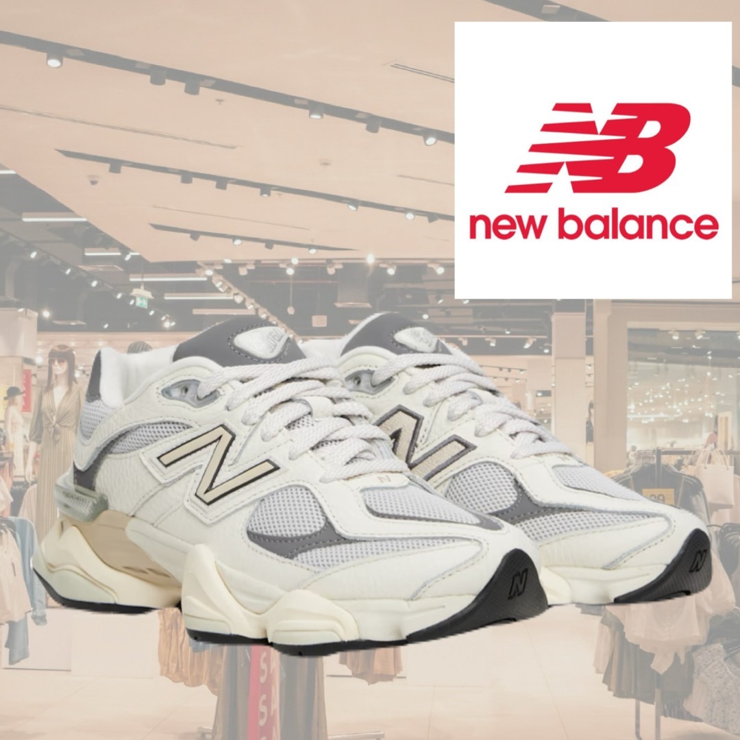 人気！NEW BALANCE ホワイト＆グレー 9060 スニーカー