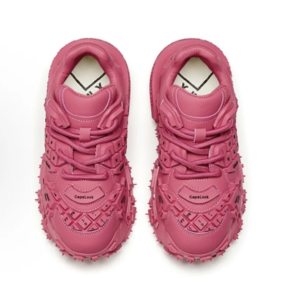 国内で当店のみ XMZY - Chunky Keyboard Dad Sneakers -Pink&Red