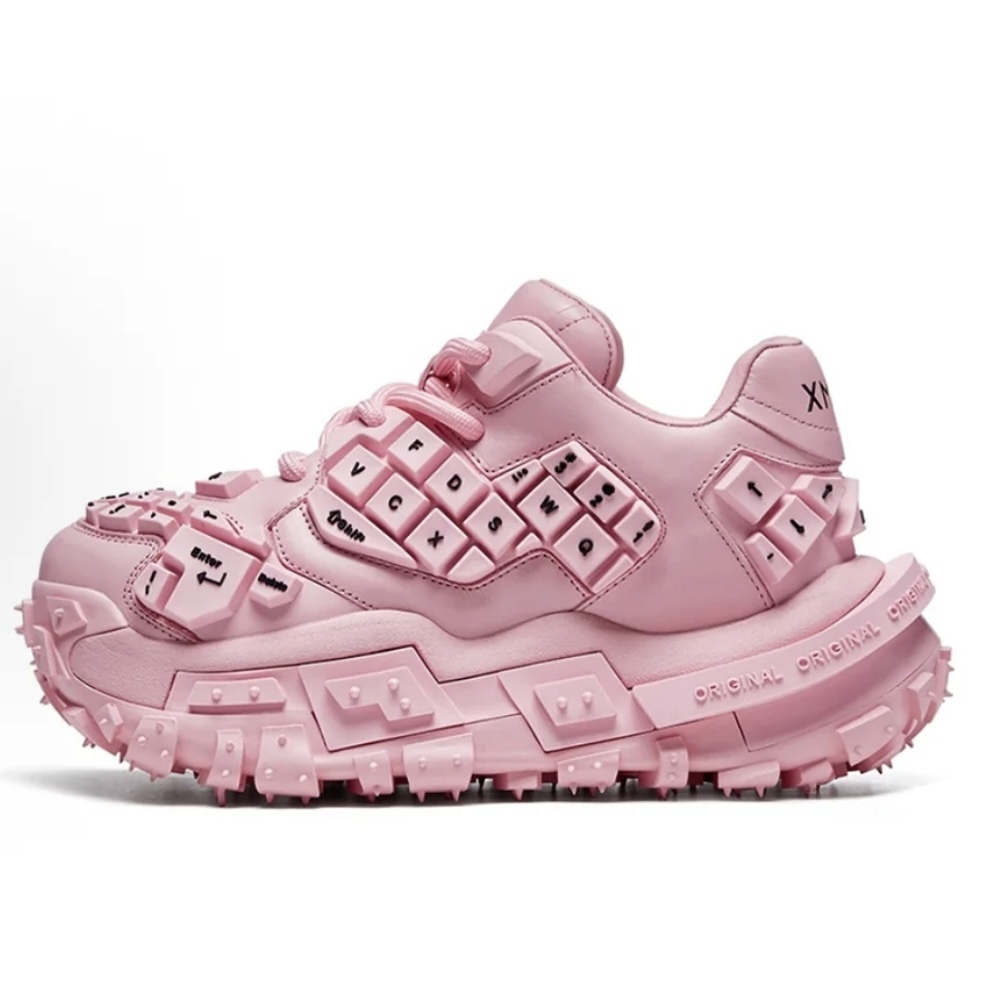 国内で当店のみ XMZY - Chunky Keyboard Dad Sneakers -Pink&Red