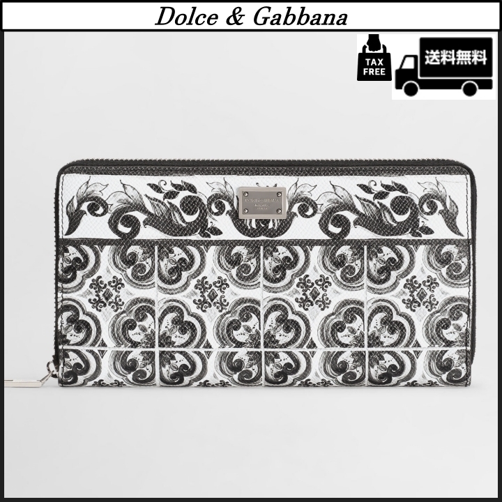 【Dolce & Gabbana】マジョリカプリント カーフスキンウォレット