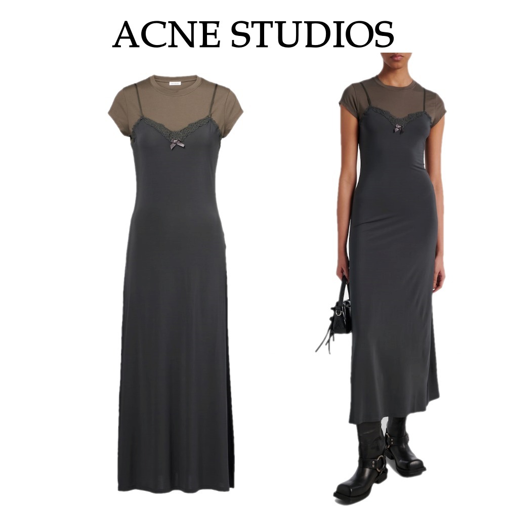 【Acne Studios】レイヤードジャージーミディドレス