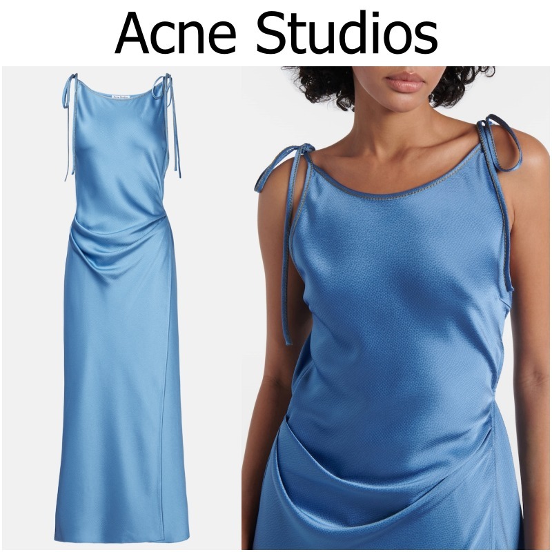 【Acne Studios】ドレープサテンマキシドレス