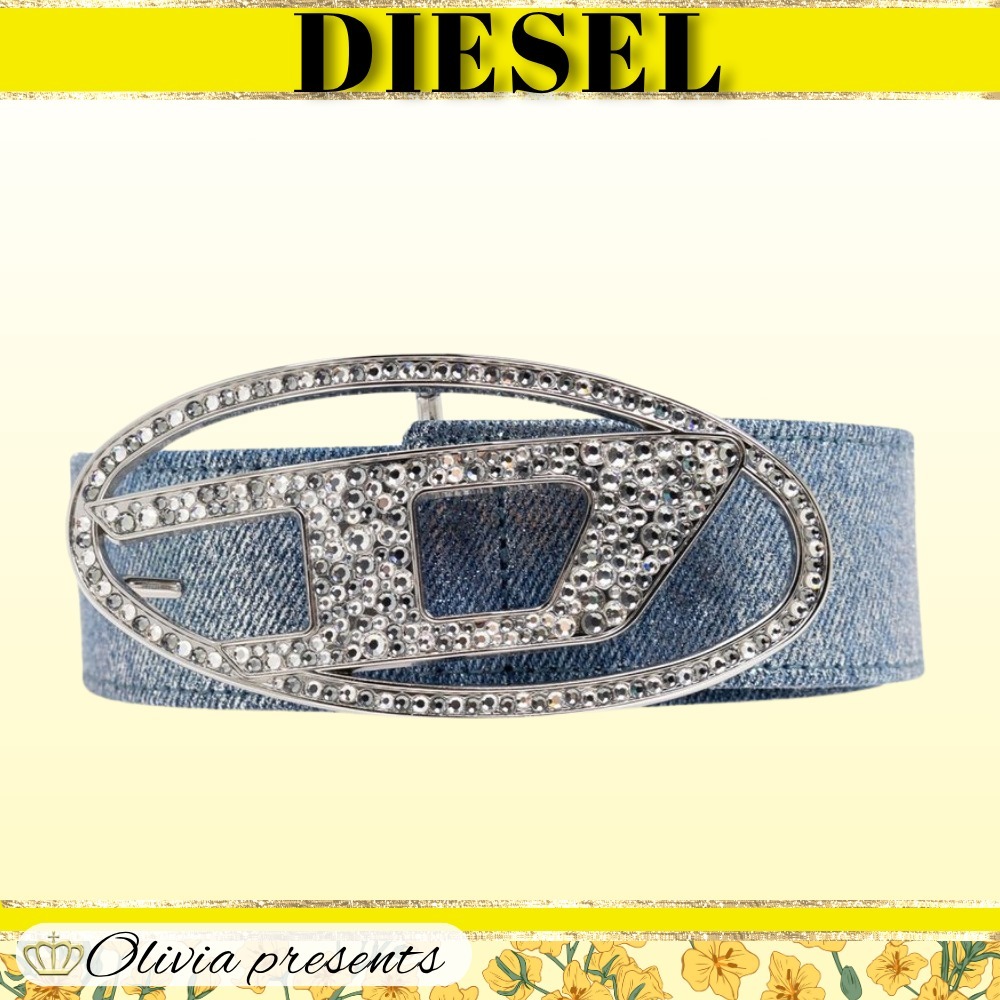 DIESEL>>ディーゼル B-1DR 装飾デニムベルト