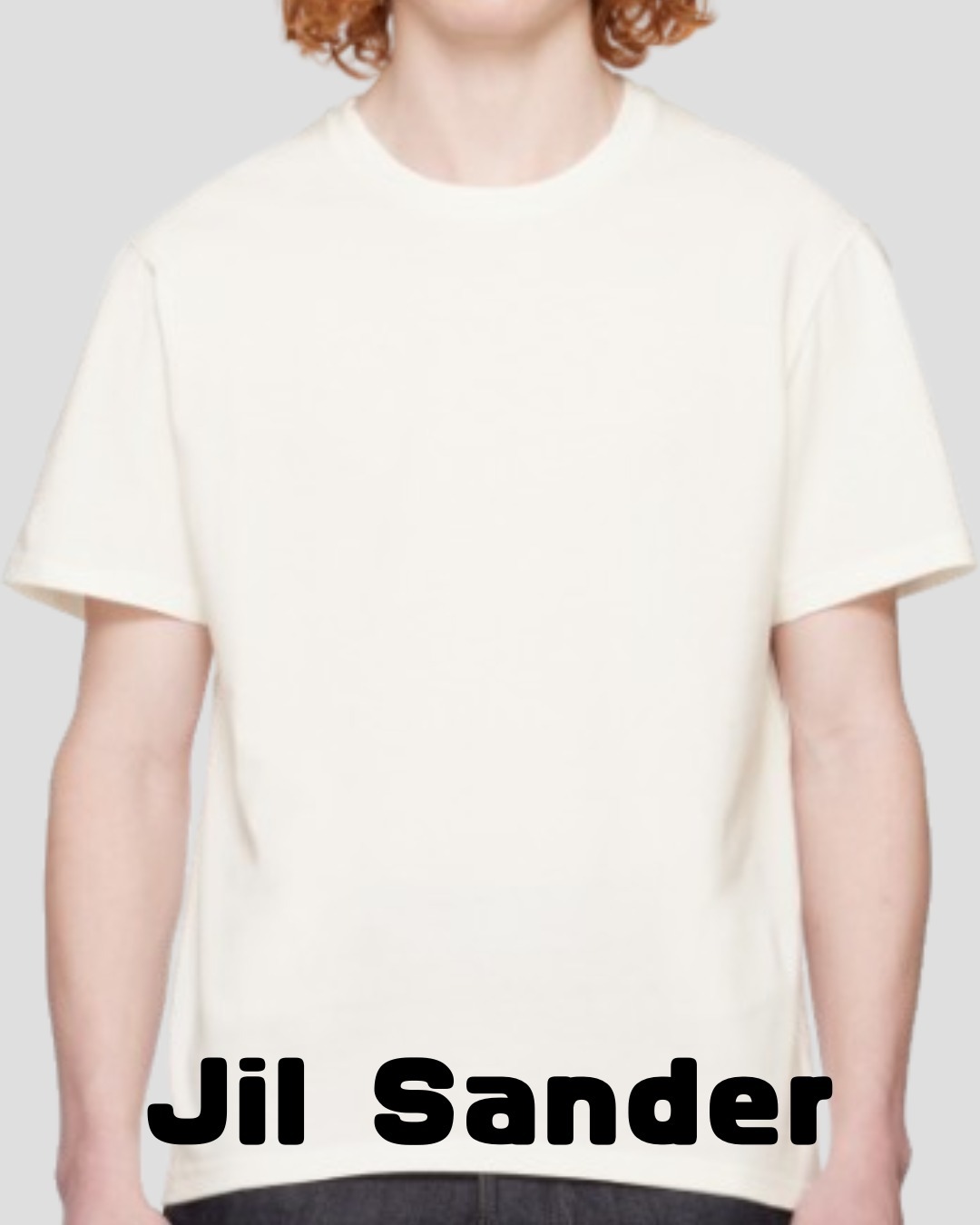 関税送料込★Jil Sander ホワイトクルーネックメンズTシャツ