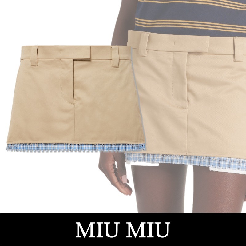 関税込【MiuMiu】Cotton miniskirt