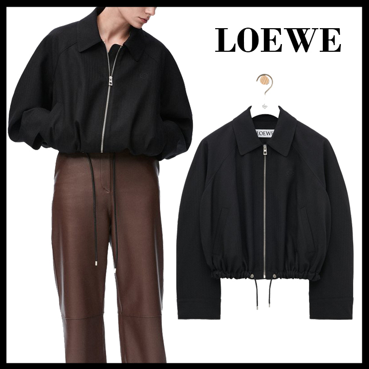 LOEWE 直営店フロントジップ開閉のウールジャケット