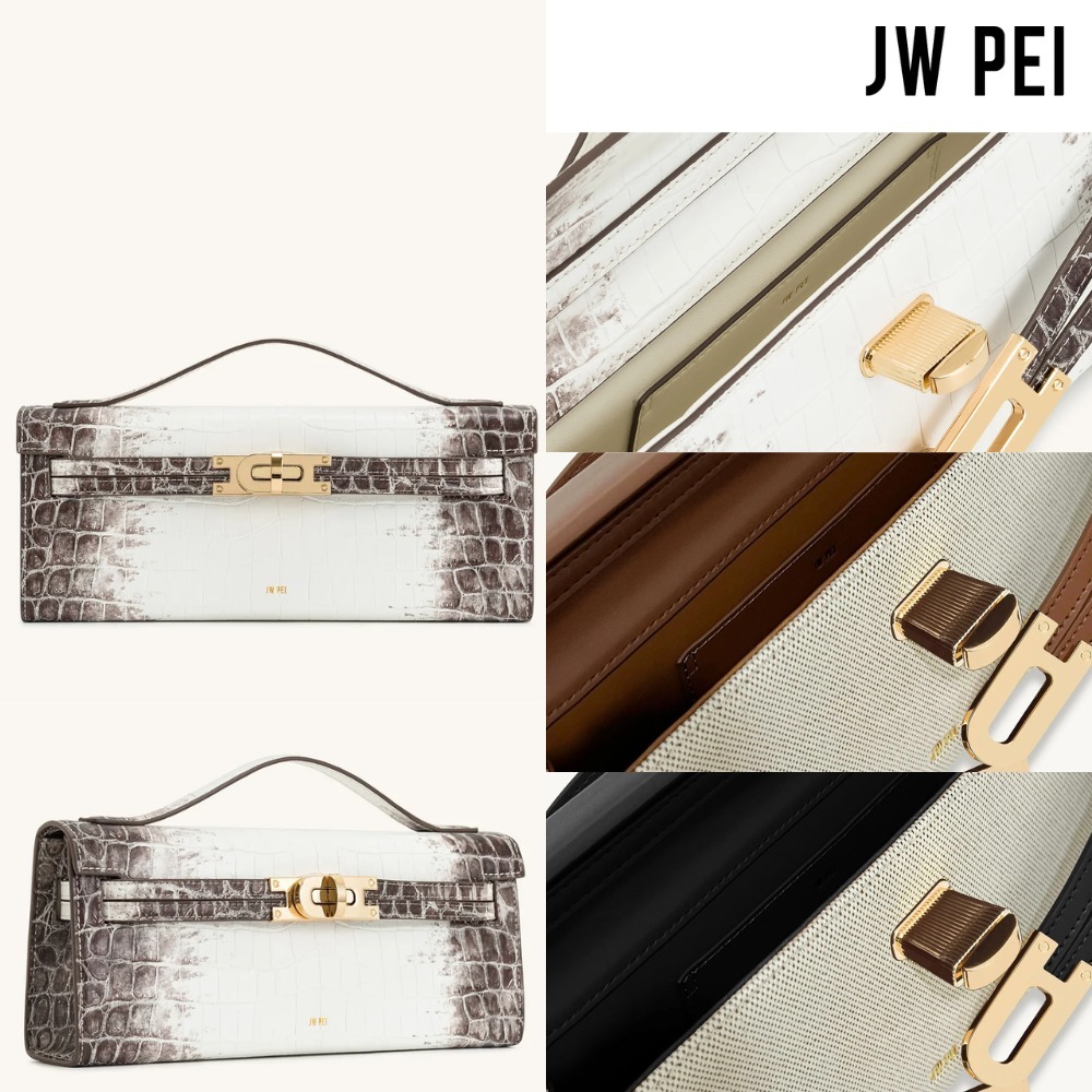 JWPEI ストラクチャード トップハンドル バッグ クロコ型押し