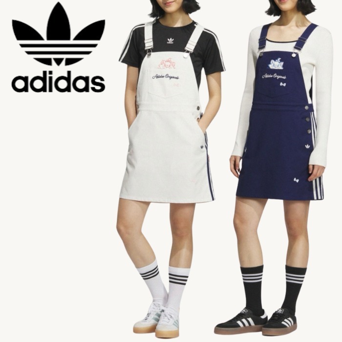 海外限定【adidas】DISNEY おしゃれキャット サロペットスカート
