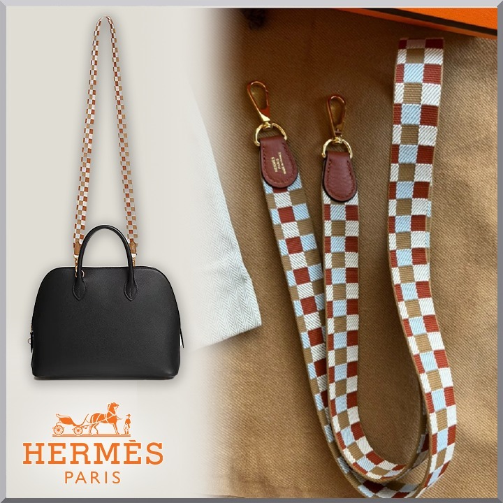 《人気》HERMES バッグショルダーストラップ マキシ・カドリーユ