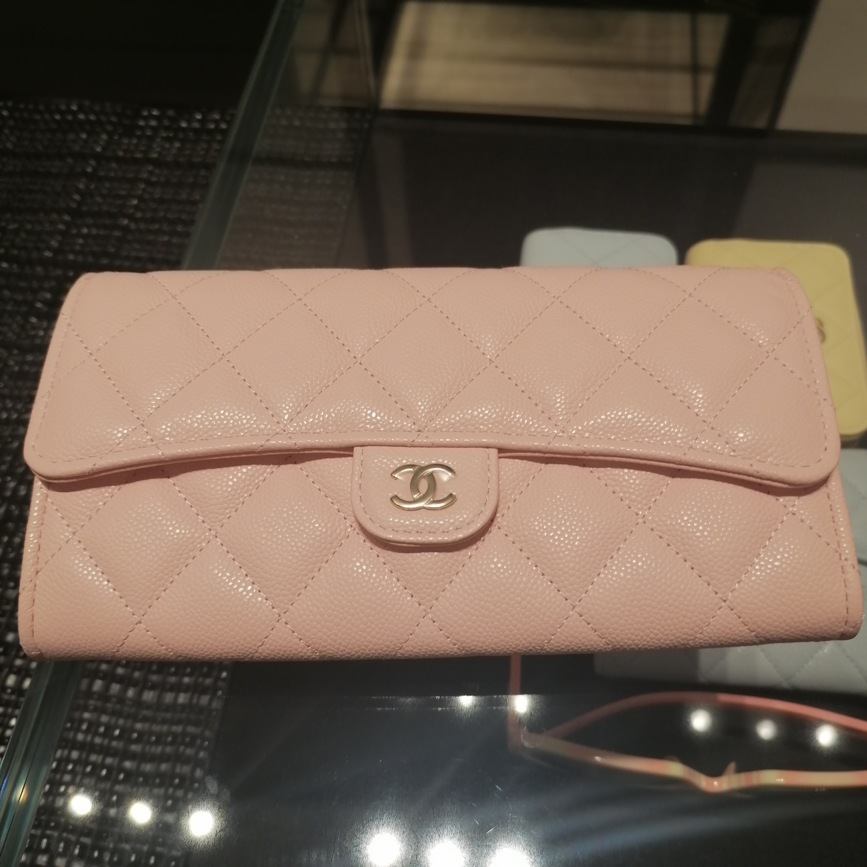 CHANEL シャネル フラップ ロング ウォレット ピンク