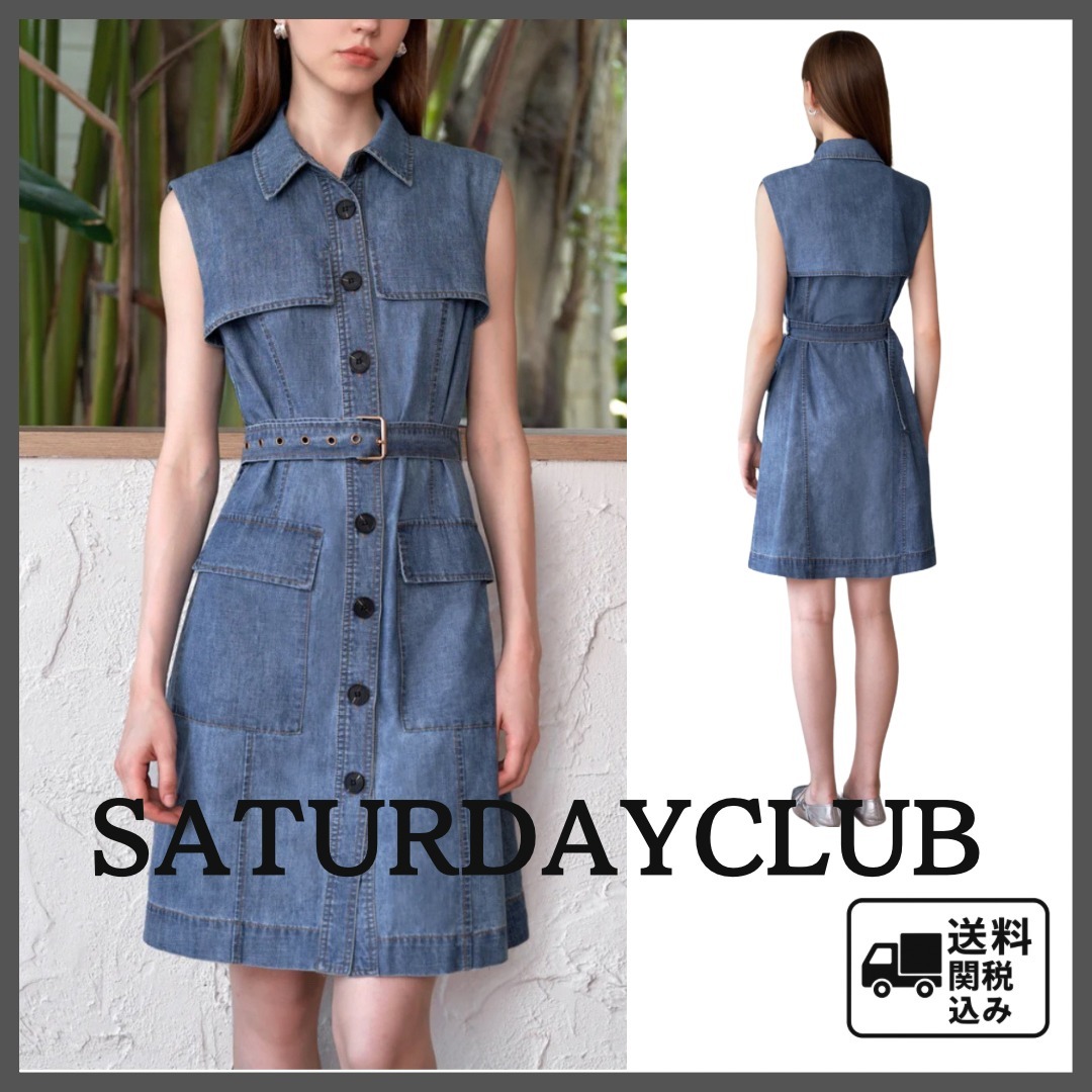 SATURDAYCLUB ボタンフロントデニムワンピース