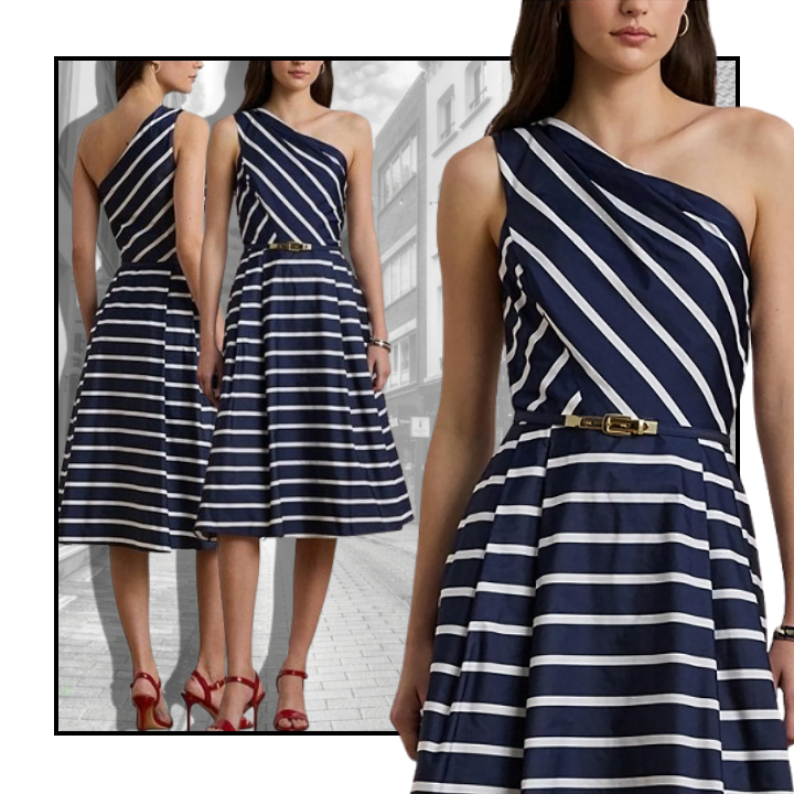 Lauren Ralph Lauren ★【ミディドレス】Taffeta One Shoulder