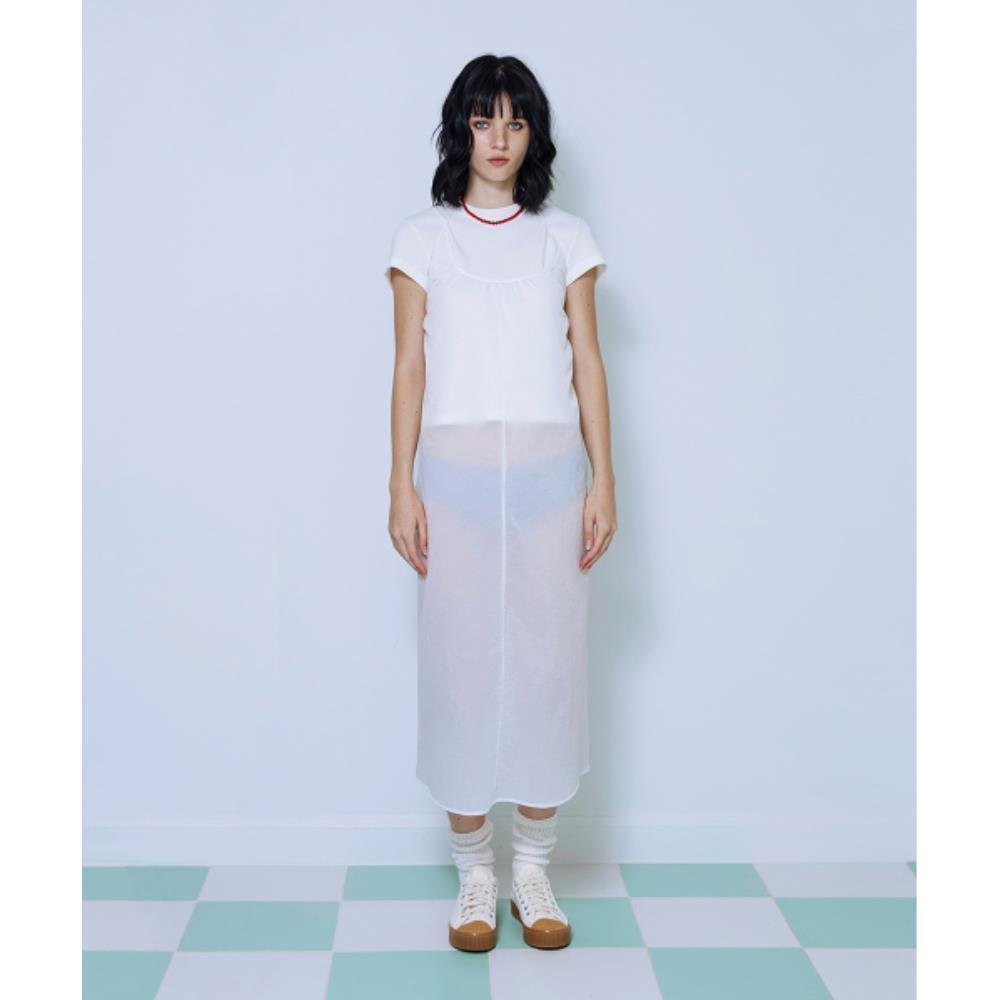 ★ PISCESS★ Two-way sheer layered dress white 5008225863