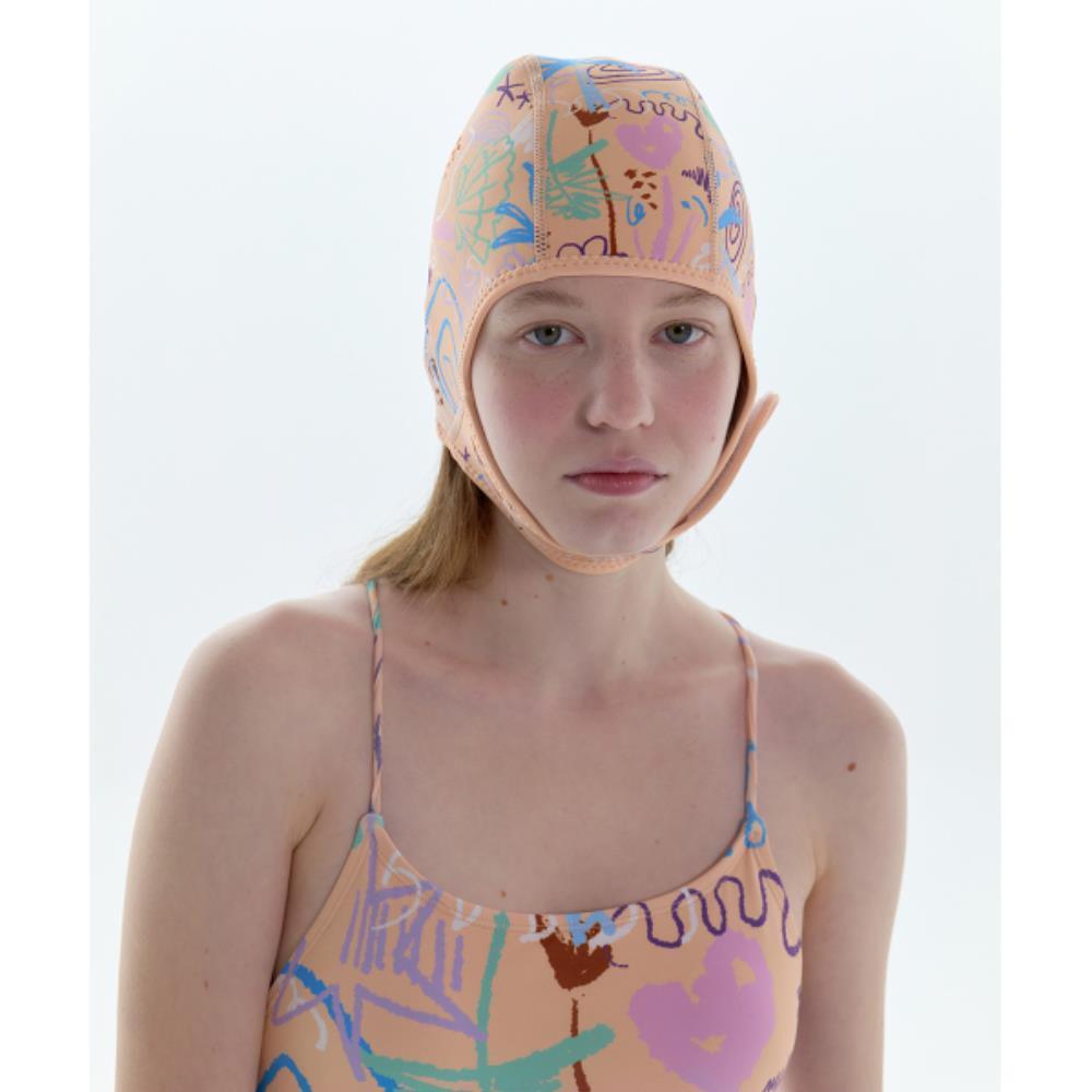 ★ PISCESS★ Doodle Drawing Swimming Cap Apricot 5006091965
