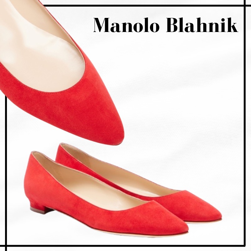 【Manolo Blahnik】スエードバレエフラット