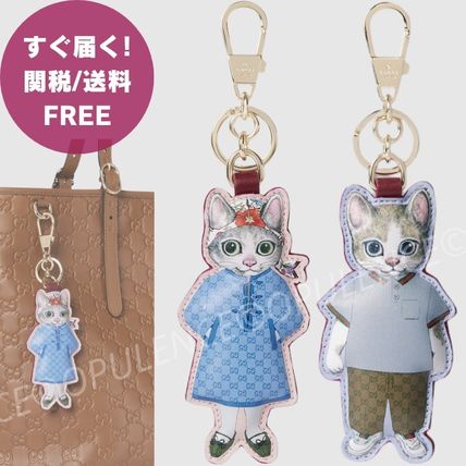 グッチ日本限定 ヒグチユウコ猫(ボリス)GGキャンバス チャーム