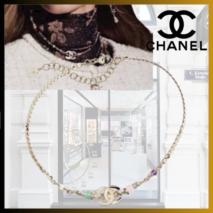 【25A カラフルな天然石が彩る】CHANEL チョーカー