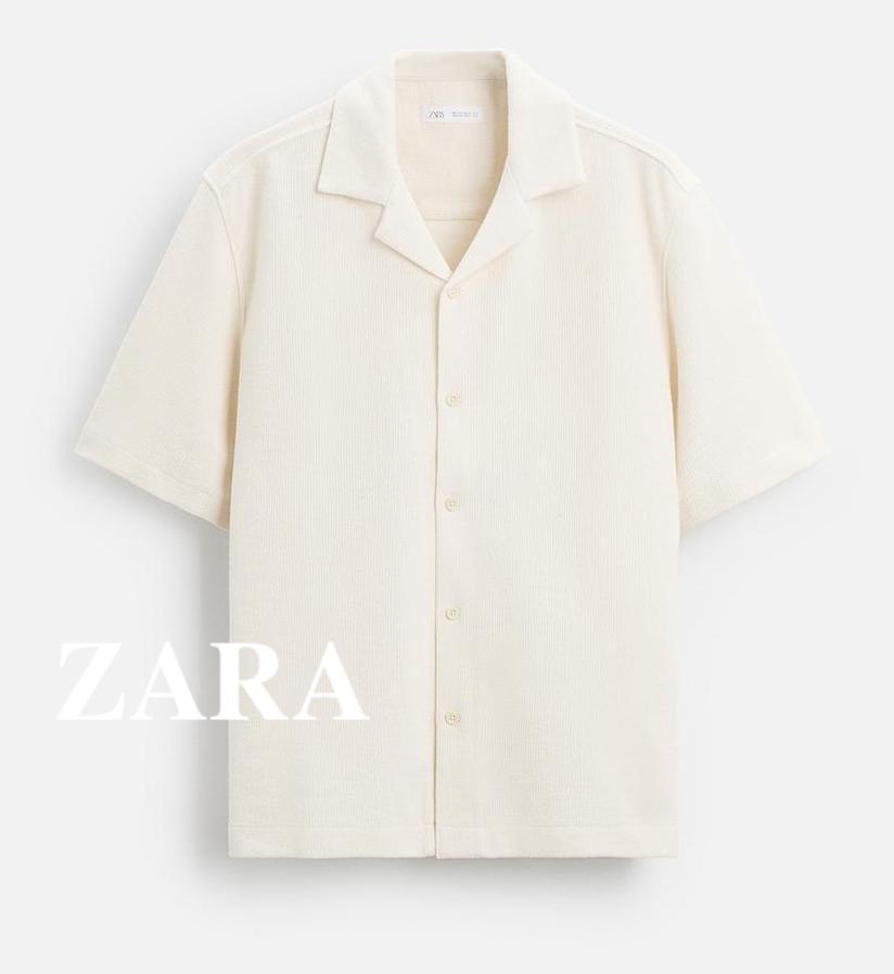 ★ドイツ発*ZARA*新作*テクスチャー半袖シャツ/EC★