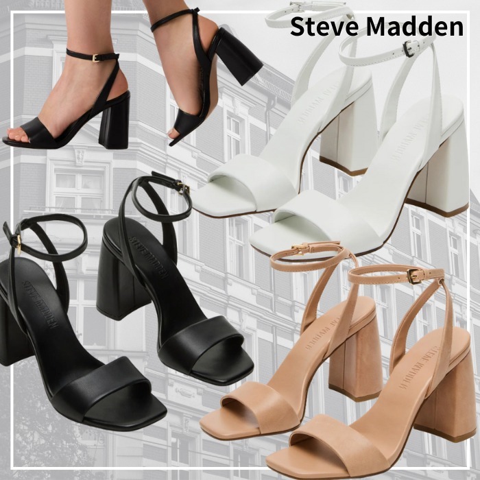 シンプルかつ上品★Steve Madden★メッサ レザー ヒールサンダル