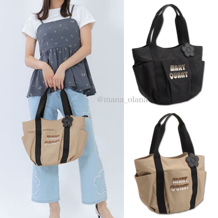☆MARY QUANT☆グラデーションロゴ刺繍*トートバッグ 2色