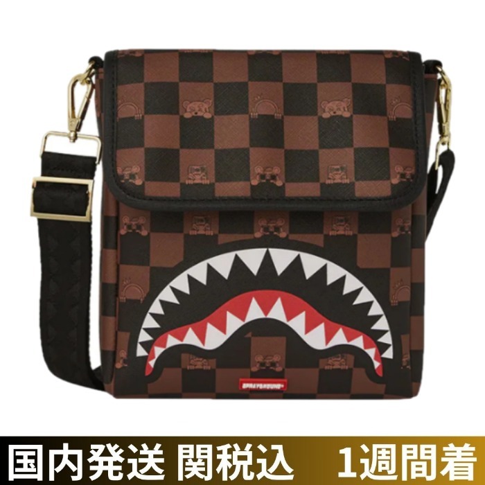 Sprayground/覗き見キャラクターチェックメッセンジャースリング