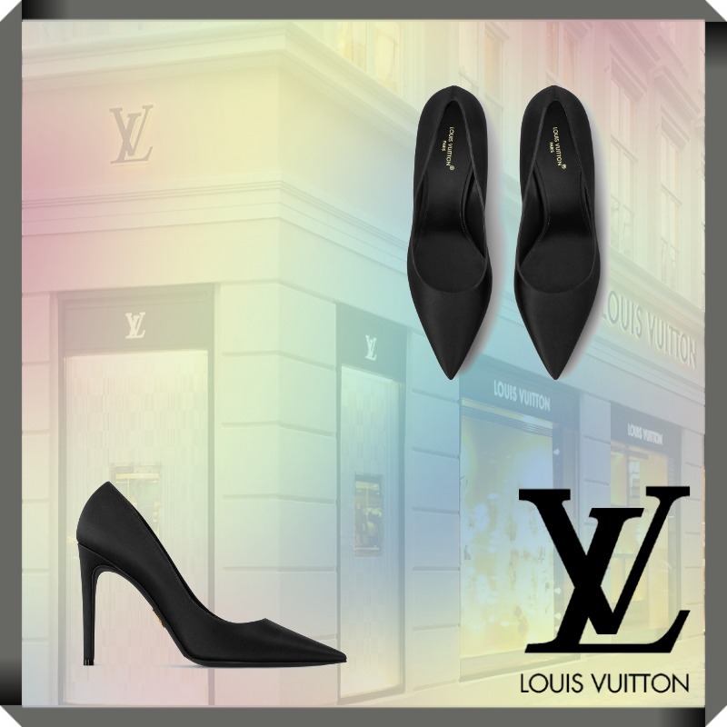 オシャレ★Louis Vuitton★サテン ブラックパンプス