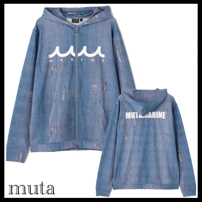 muta 国内買付 DENIM PRINTED RASH HOODIE