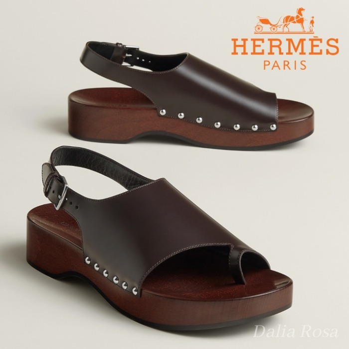 大人の抜け感【HERMES】クレイ クロッグス 4cmヒール