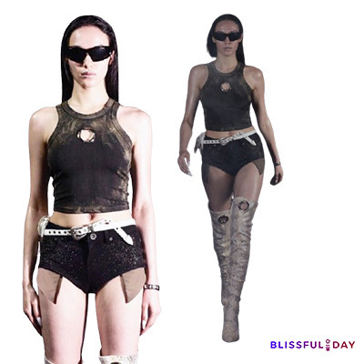 ミニスカート [KIMYO] HOT STONE MICRO SHORTS