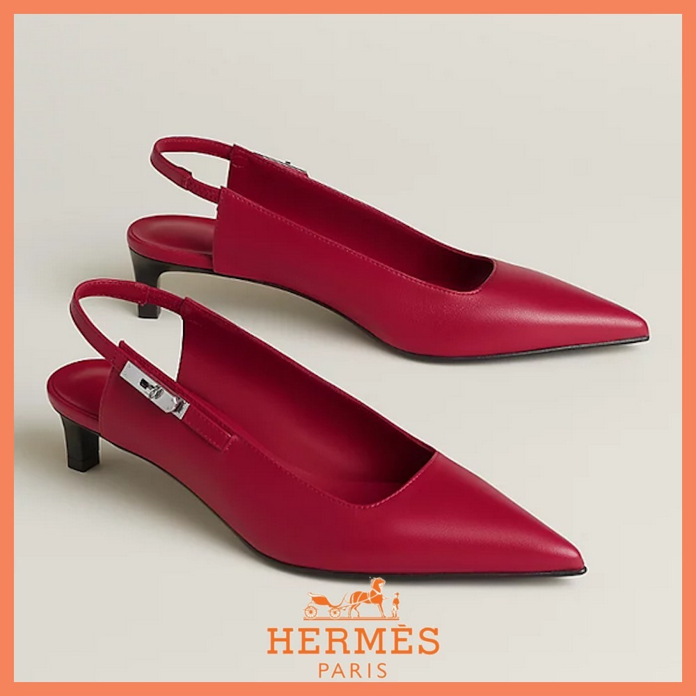 【目を惹く可愛いさ♪】 HERMES パンプス 《ラヴァ―》 40