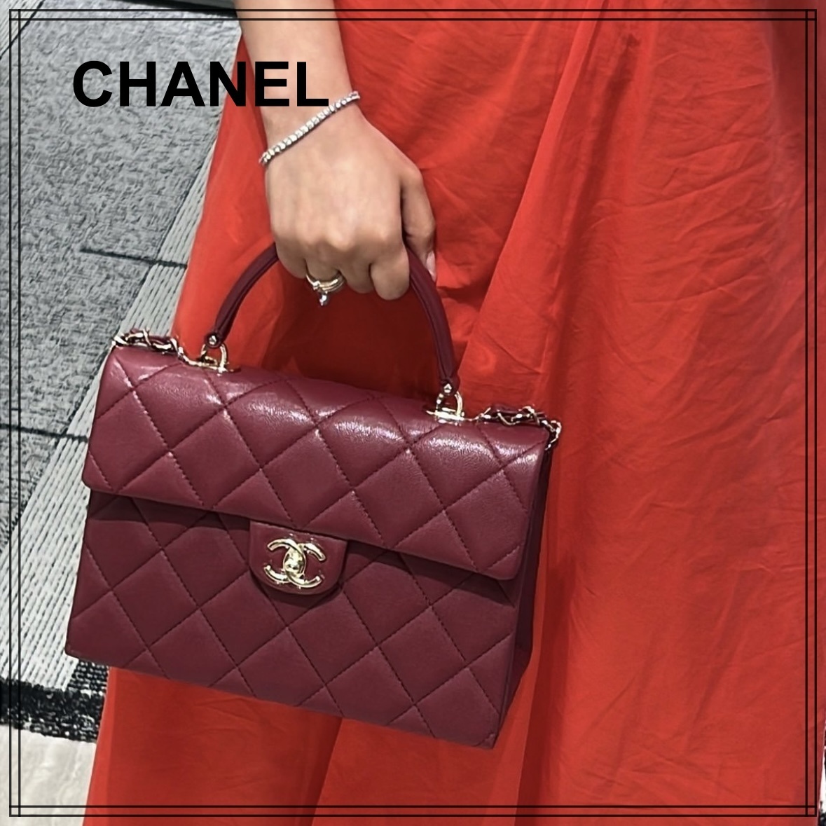 上品【CHANEL】トップハンドルミニバッグ チェーンクラッチ